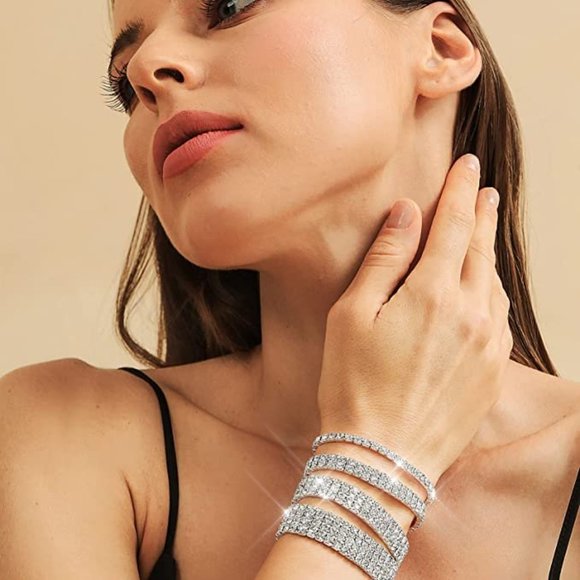 NEW Sparkling Bling Swarovski Crystal Stretch Bracelets - Picture 4 of 6